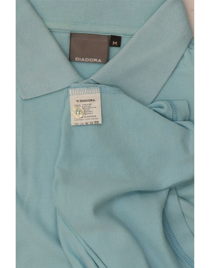 Diadora Mens Polo Shirt Medium Blue Cotton