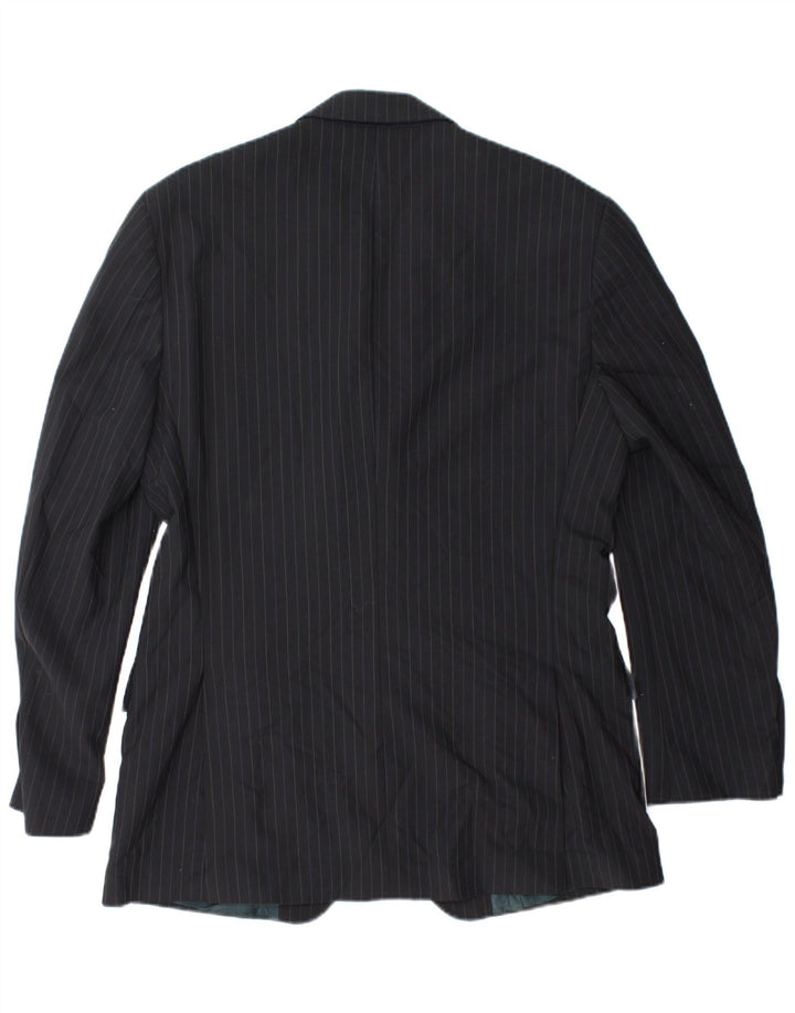 BOGGI Mens 3 Button Blazer Jacket IT 50 Large Black Striped Wool