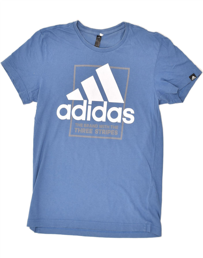 ADIDAS Mens Graphic T-Shirt Top Small Blue Cotton | Vintage Adidas | Thrift | Second-Hand Adidas | Used Clothing | Messina Hembry 