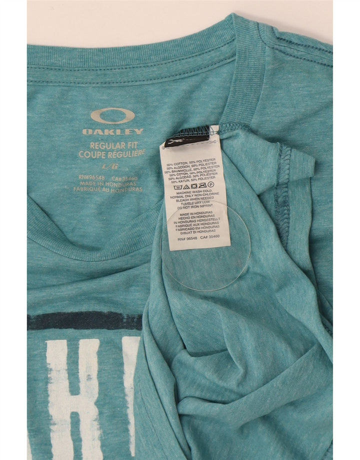 OAKLEY Mens Regular Fit Graphic T-Shirt Top Large Green Cotton