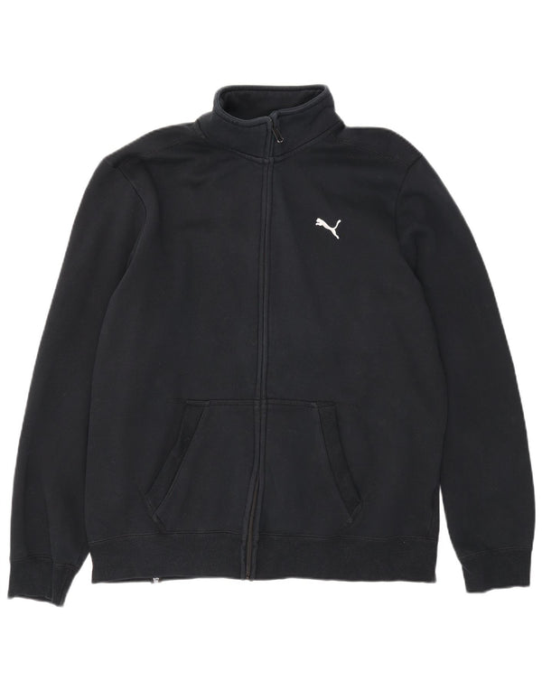 Puma Mens Tracksuit Top Jacket Large Black Cotton
