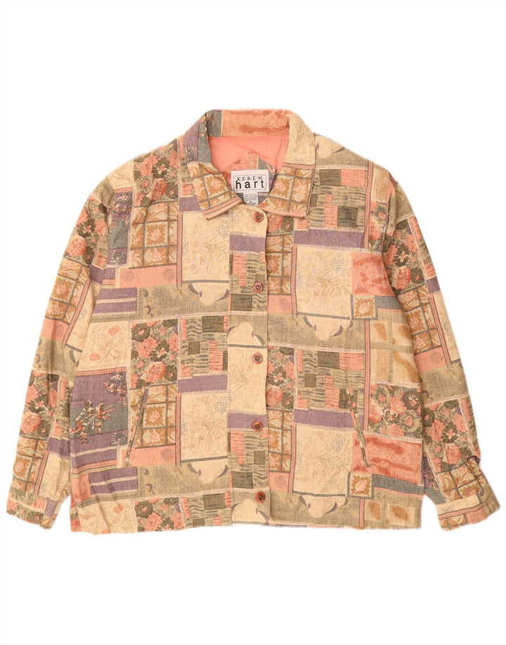Vintage Womens Bomber Jacket UK 18 XL Multicoloured Patchwork Silk
