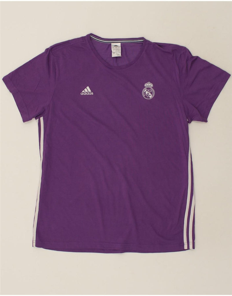 ADIDAS Mens T-Shirt Top Large Purple Cotton | Vintage Adidas | Thrift | Second-Hand Adidas | Used Clothing | Messina Hembry 