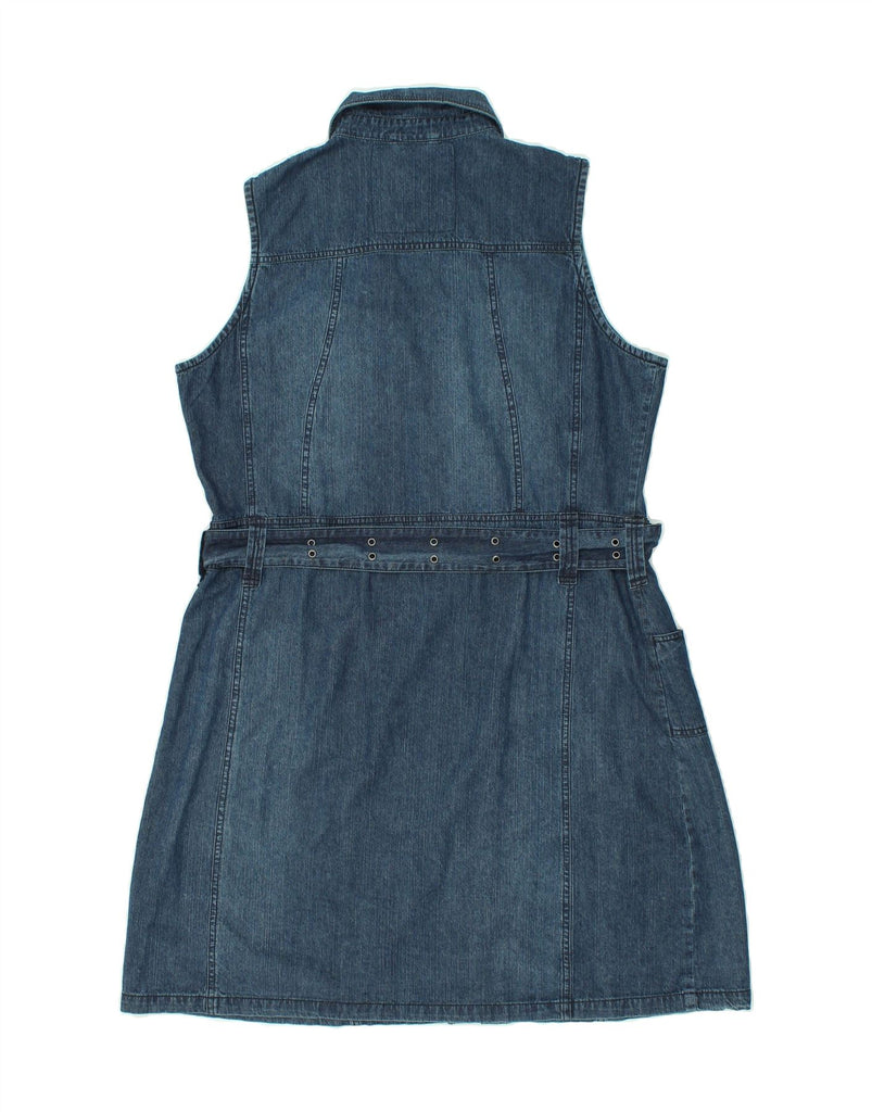 VINTAGE Womens Sleeveless Denim Dress IT 48 XL Blue Cotton Vintage Vintage and Second-Hand Vintage from Messina Hembry 