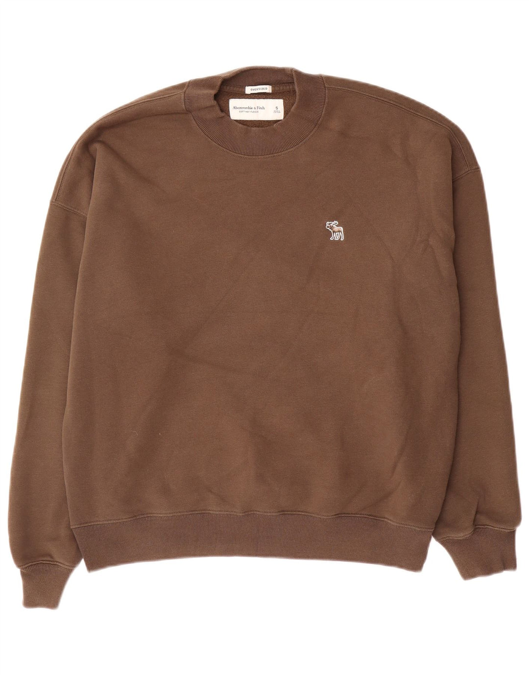 Abercrombie & Fitch Mens Oversized Sweatshirt Jumper Small Brown Cotton
