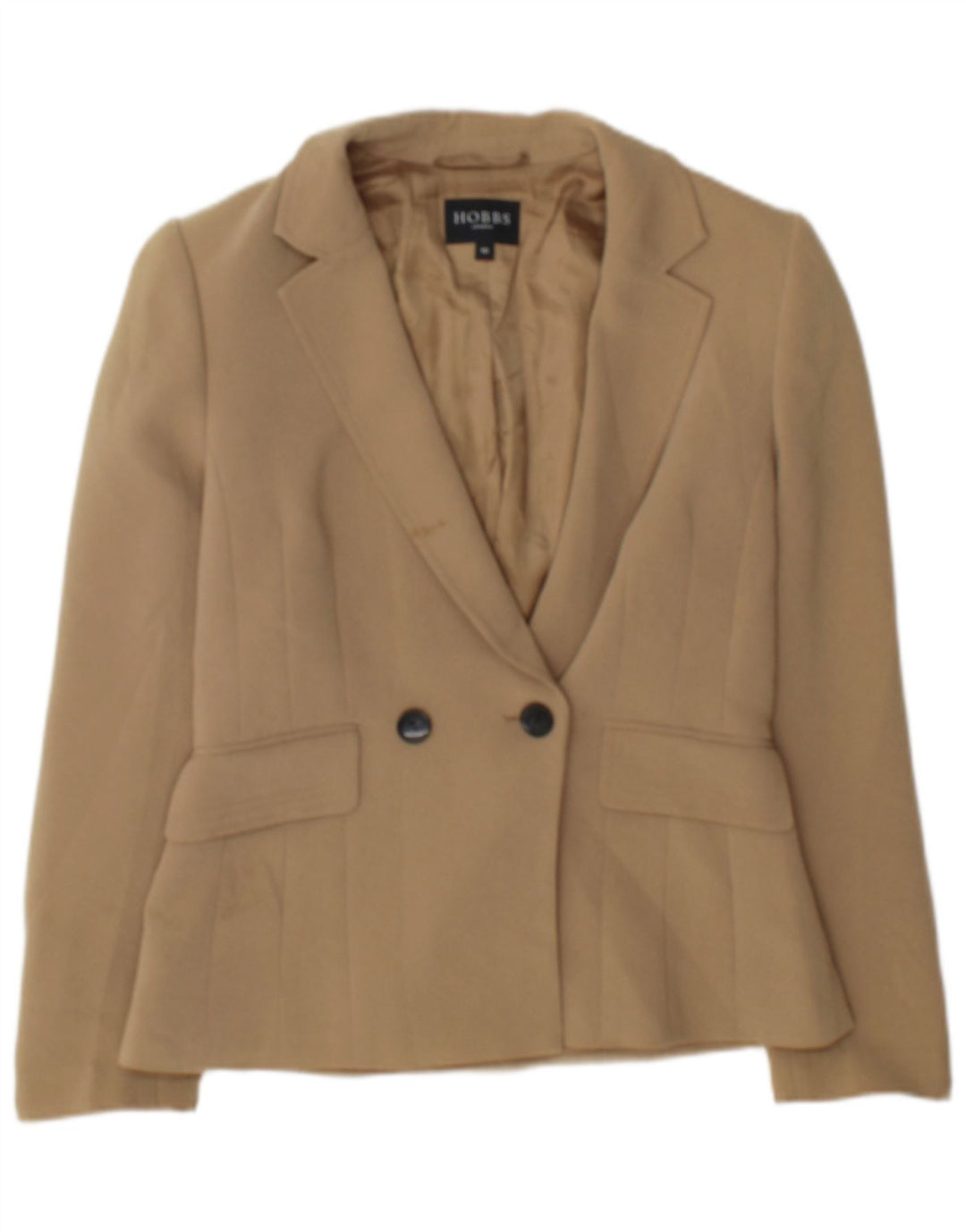 Hobbs Womens Double Breasted Blazer Jacket UK 10 Small  Beige Triacetate