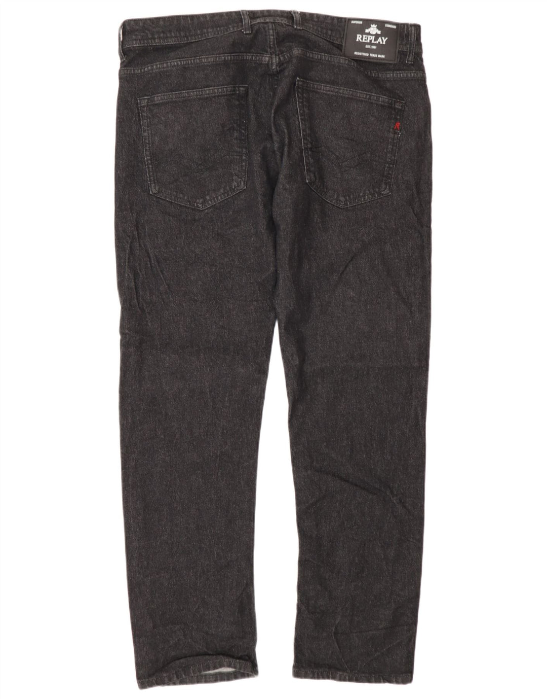 Replay Mens Grover Straight Jeans W36 L32 Grey Cotton
