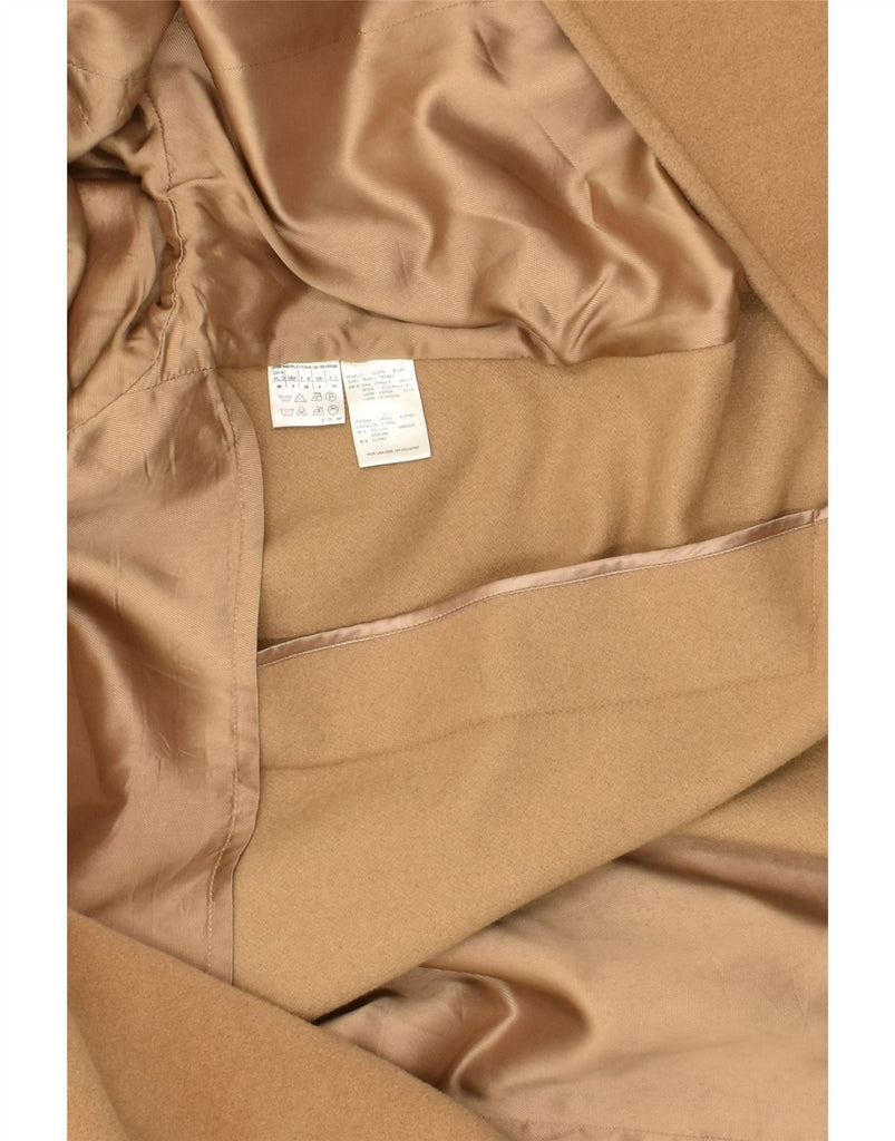 MAX MARA Womens Loose Fit Pea Coat UK 8 Small Beige Virgin Wool | Vintage Max Mara | Thrift | Second-Hand Max Mara | Used Clothing | Messina Hembry 