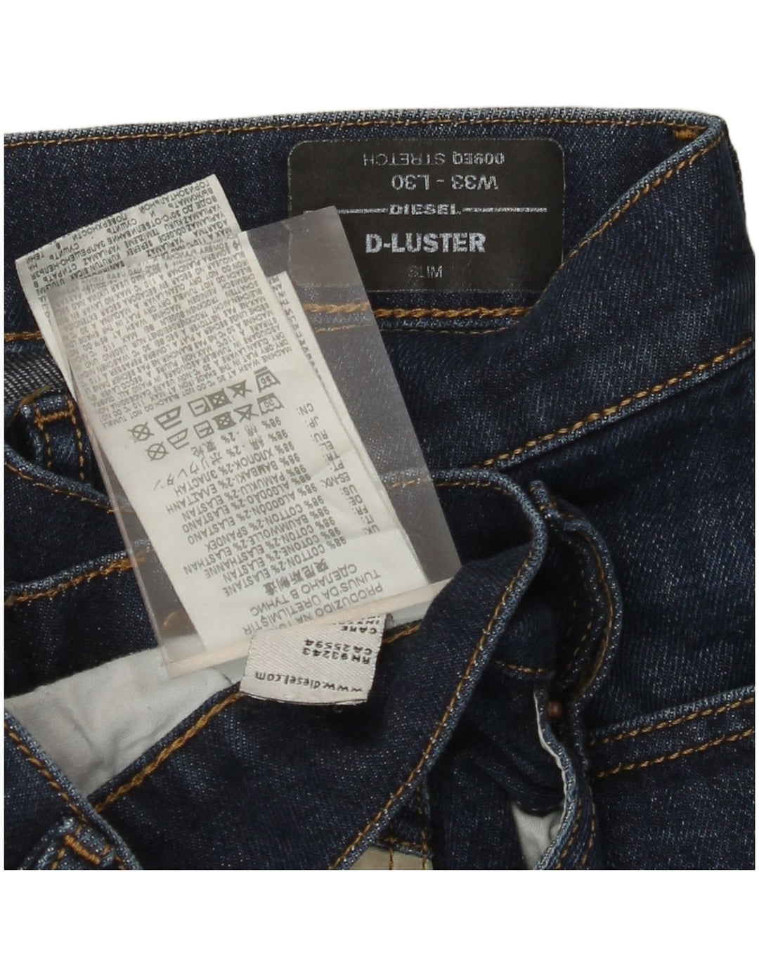 DIESEL Mens D-Luster Slim Jeans W33 L30 Blue Cotton