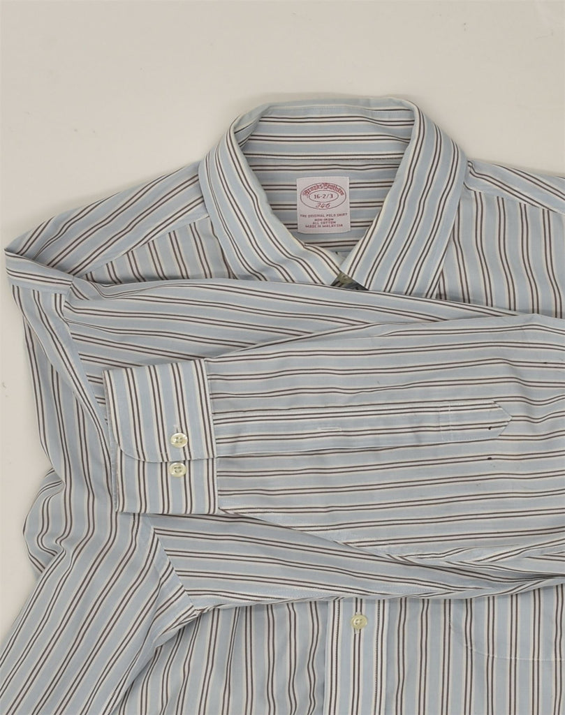 BROOKS BROTHERS Mens 346 Shirt Size 16 1/2 Large Blue Striped | Vintage Brooks Brothers | Thrift | Second-Hand Brooks Brothers | Used Clothing | Messina Hembry 