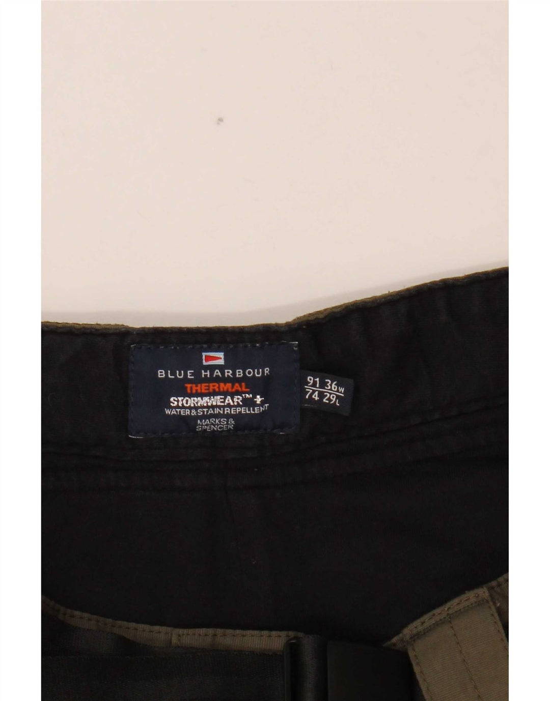 Marks & Spencer Mens Blue Harbour Straight Cargo Trousers W36 L29 Khaki