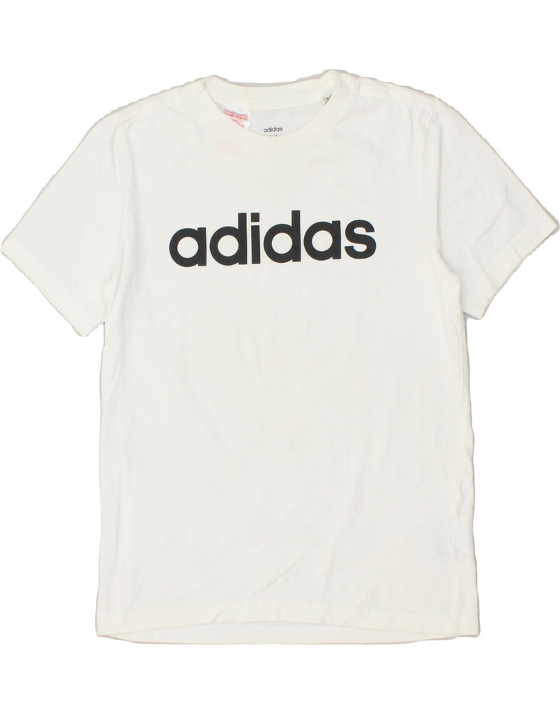 ADIDAS Boys Graphic T-Shirt Top 11-12 Years Medium  White Cotton | Vintage Adidas | Thrift | Second-Hand Adidas | Used Clothing | Messina Hembry 