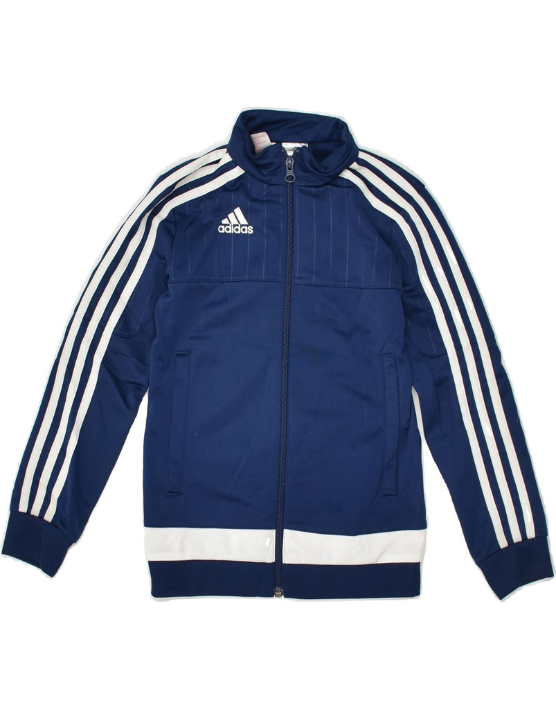 ADIDAS Boys Tracksuit Top Jacket 7-8 Years Navy Blue Polyester | Vintage Adidas | Thrift | Second-Hand Adidas | Used Clothing | Messina Hembry 