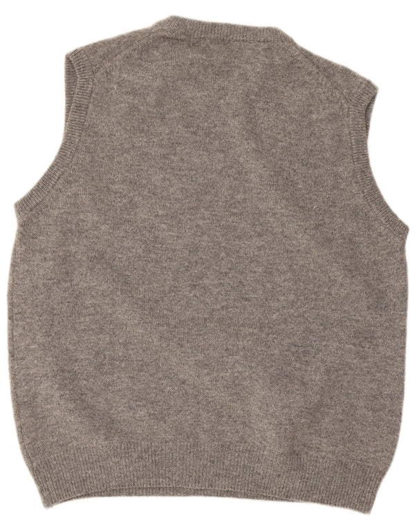 Henry Cottons Mens Vest Tank Top Large Grey Virgin Wool