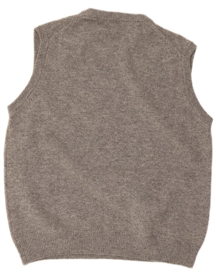 Henry Cottons Mens Vest Tank Top Large Grey Virgin Wool