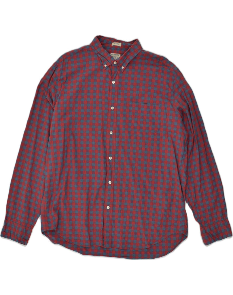 J. CREW Mens Classic Fit Shirt XL Red Check Cotton | Vintage J. Crew | Thrift | Second-Hand J. Crew | Used Clothing | Messina Hembry 