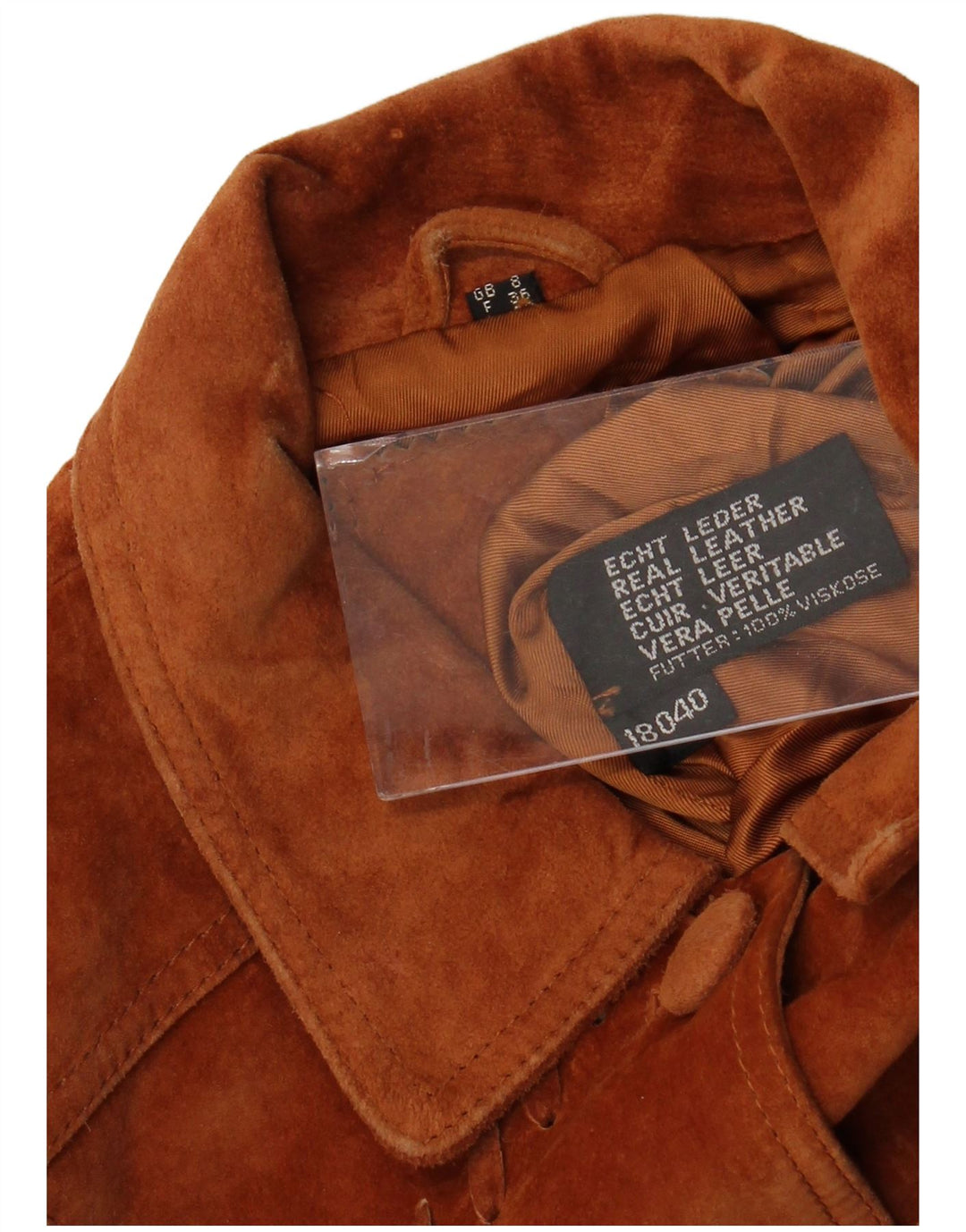 VINTAGE Womens Oversized Suede Jacket UK 8 Small Brown Leather