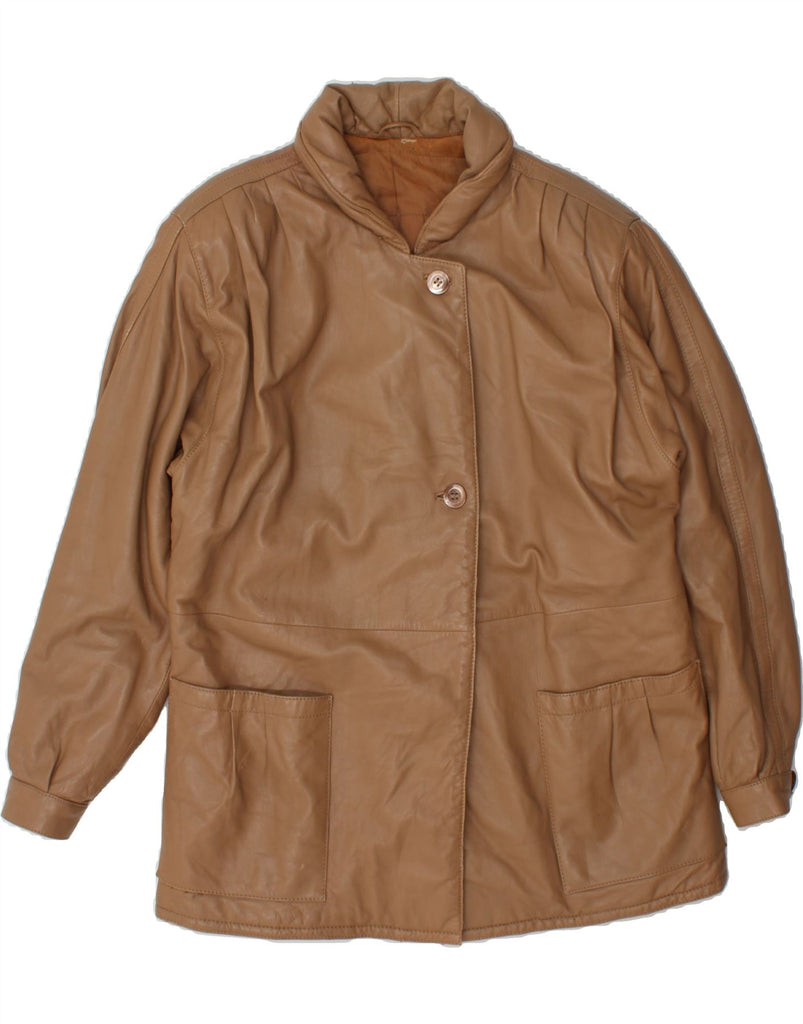 VINTAGE Womens Leather Jacket UK 18 XL Brown Vintage Vintage and Second-Hand Vintage from Messina Hembry 