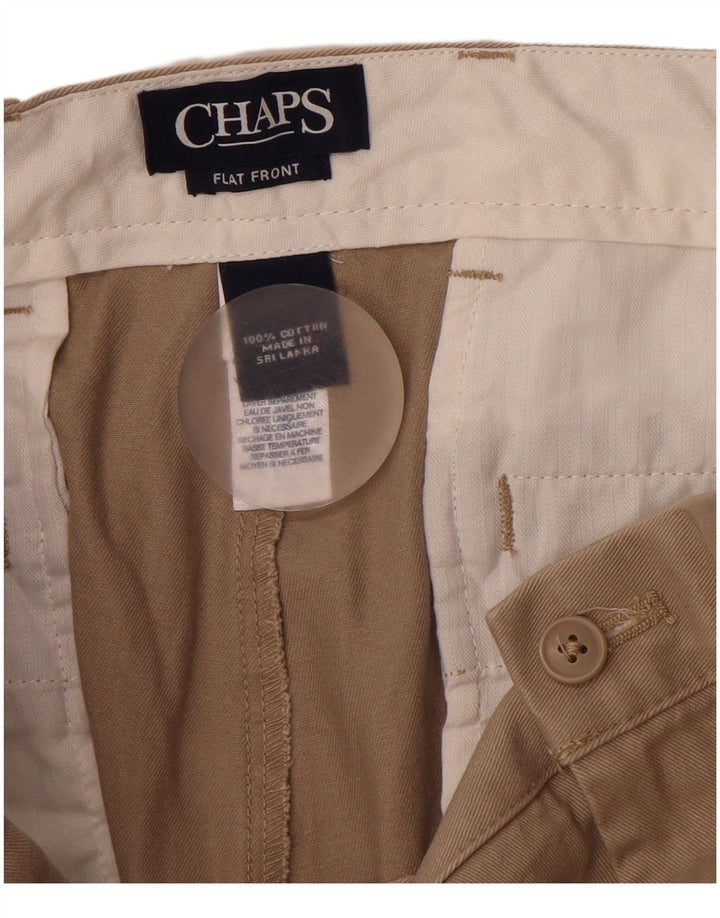 CHAPS Mens Straight Chino Trousers W36 L34 Beige Cotton