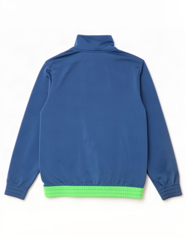 Adidas Boys Graphic Tracksuit Top Jacket 9-10 Years Blue Colourblock