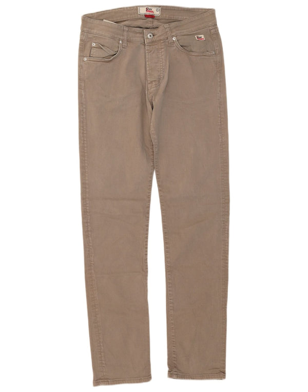 Roy Rogers Womens Slim Jeans W34 L33 Beige Cotton