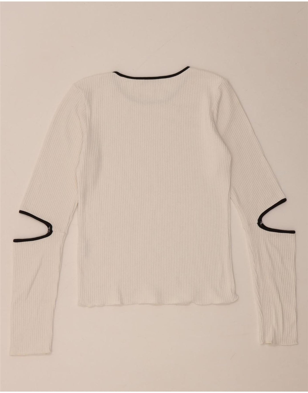 Zara Womens Top Long Sleeve UK 12 Medium White Viscose