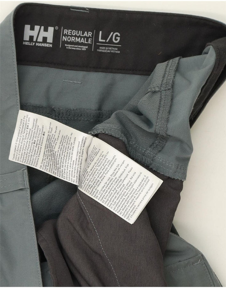 Helly Hansen Mens Slim Fit Cargo Trousers Large W34 L33 Grey Colourblock
