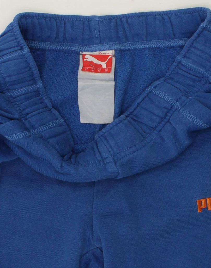 PUMA Boys Tracksuit Trousers Joggers 11-12 Years Blue Cotton | Vintage Puma | Thrift | Second-Hand Puma | Used Clothing | Messina Hembry 