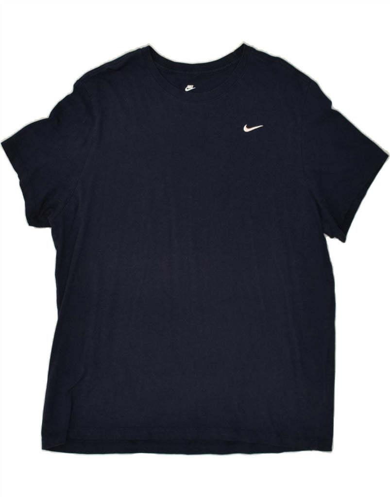 NIKE Mens The Nike Tee T-Shirt Top 2XL Navy Blue Cotton | Vintage Nike | Thrift | Second-Hand Nike | Used Clothing | Messina Hembry 
