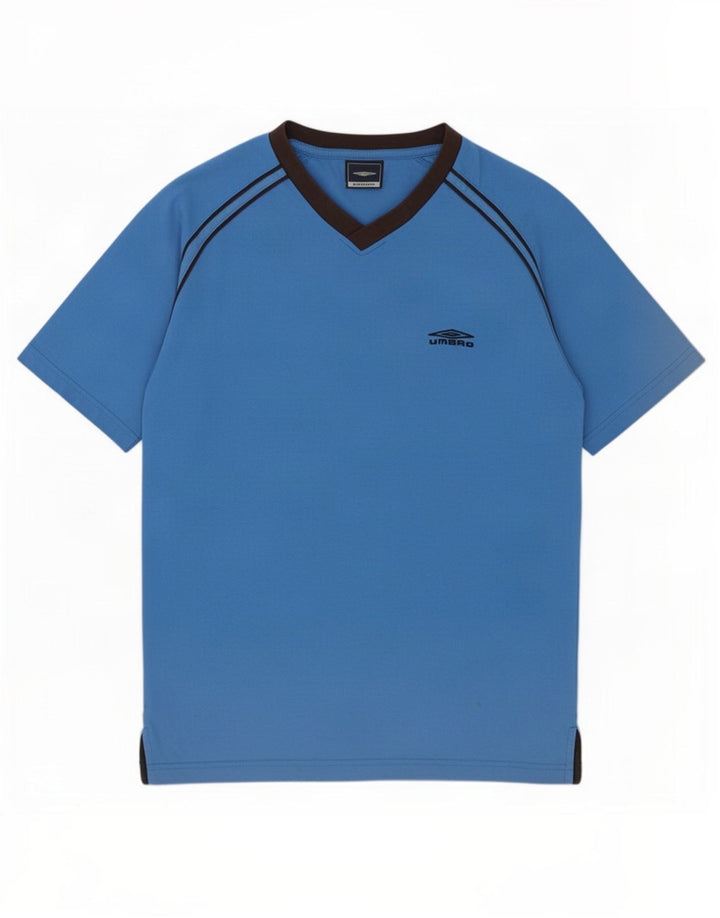 Umbro Mens T-Shirt Top Medium Blue Cotton