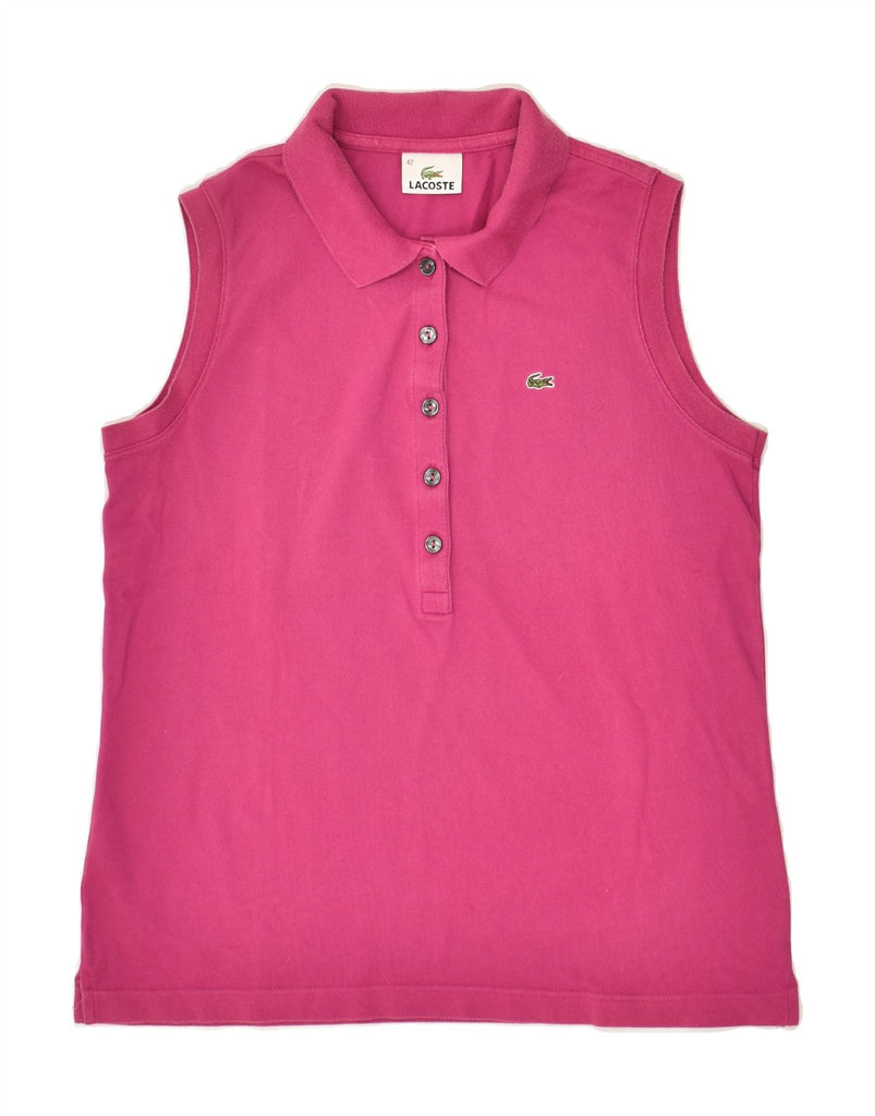LACOSTE Womens Sleeveless Polo Shirt Size 42 Large Pink Cotton | Vintage Lacoste | Thrift | Second-Hand Lacoste | Used Clothing | Messina Hembry 