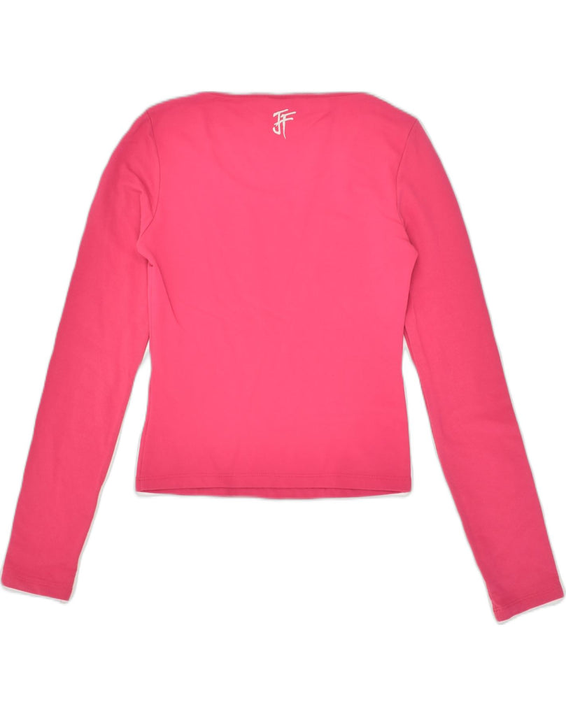 FERRE Womens Top Long Sleeve Uk 12 Medium Pink Nylon | Vintage Ferre | Thrift | Second-Hand Ferre | Used Clothing | Messina Hembry 