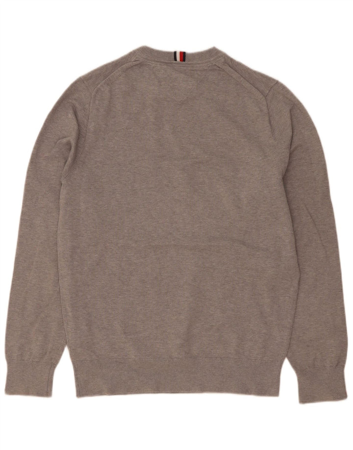 Tommy Hilfiger Mens Crew Neck Jumper Sweater Small Grey Cotton