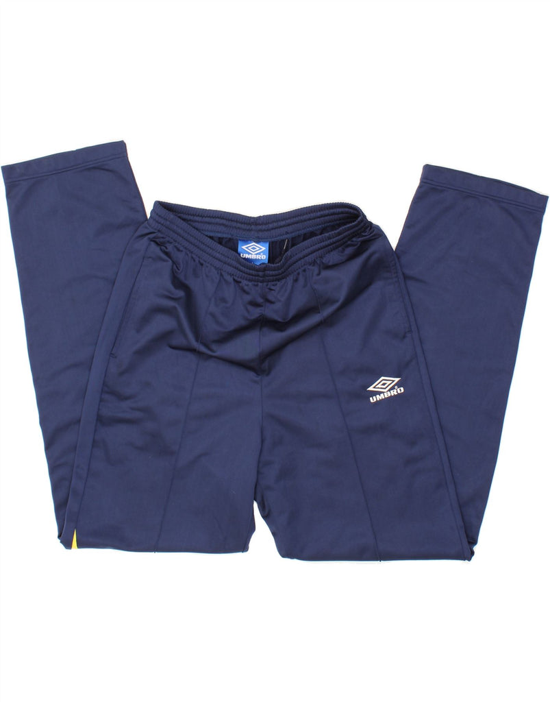 UMBRO Mens Tracksuit Trousers Large Navy Blue Colourblock Polyester Vintage Umbro and Second-Hand Umbro from Messina Hembry 