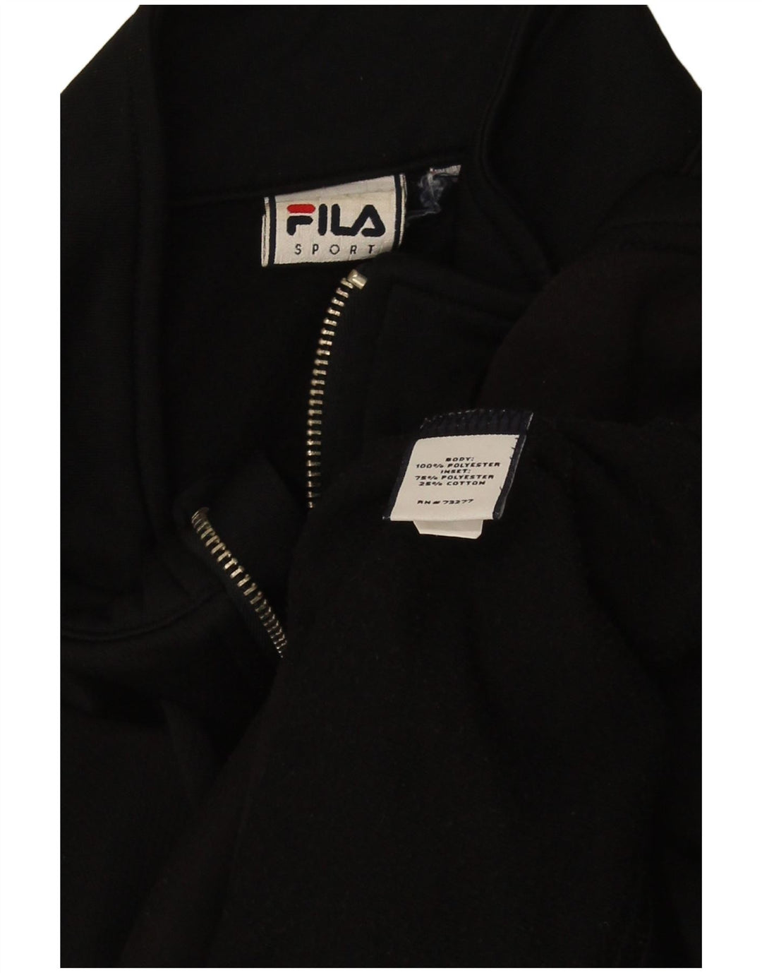 Fila Womens Tracksuit Top Jacket UK 12 Medium Black Polyester