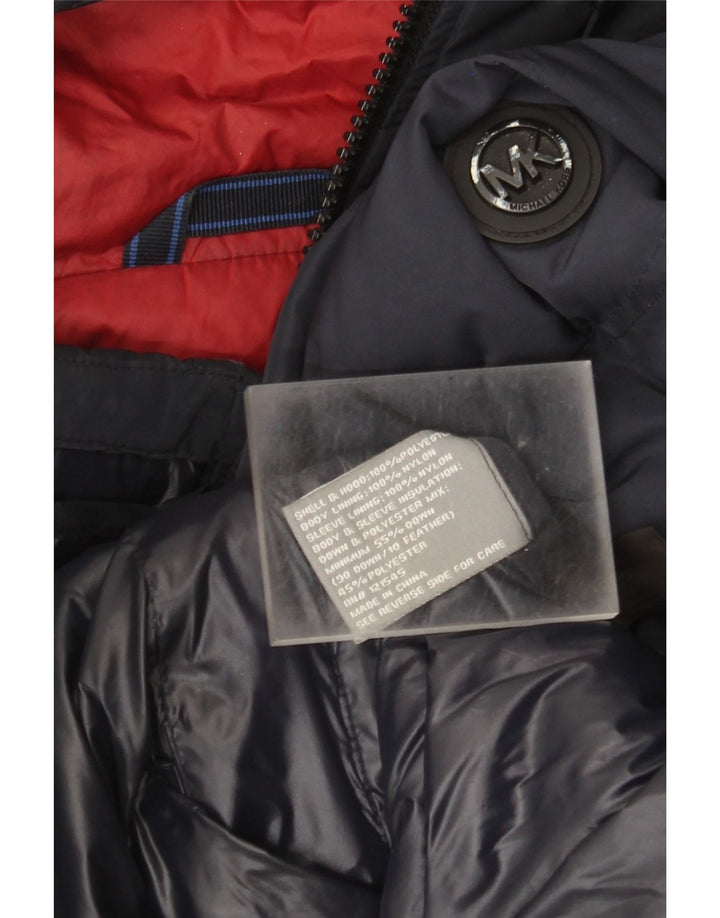 Michael Kors Mens Hooded Padded Jacket UK 38 Medium Navy Blue Polyester
