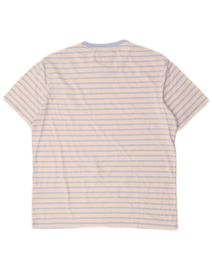 LYLE & SCOTT Womens T-Shirt Top Large White Striped Cotton