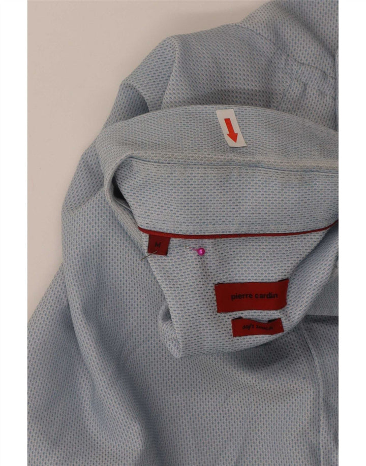 Pierre Cardin Mens Short Sleeve Regular Fit Shirt Medium Blue Cotton