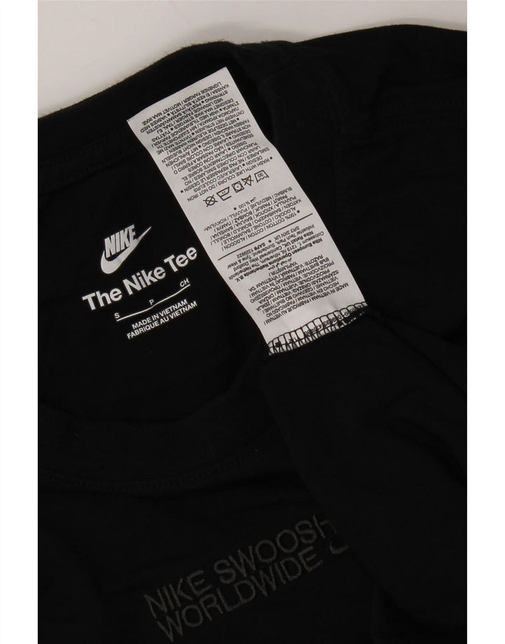Nike Mens Graphic Top Long Sleeve Small Black Cotton