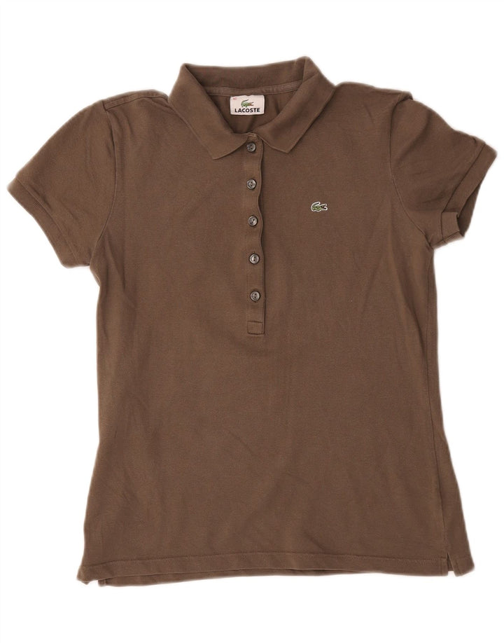 Lacoste Womens Polo Shirt Size 42 Large Brown