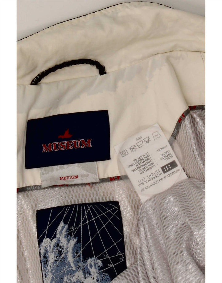 Museum Mens Graphic Utility Jacket UK 38 Medium White Colourblock Nylon