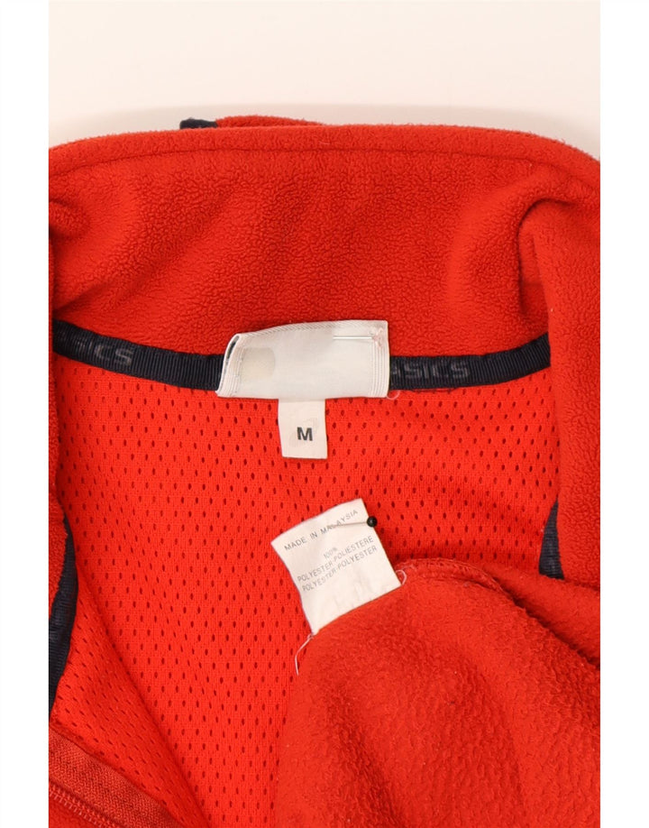 Asics Womens Zip Neck Fleece Jumper Medium Red Polyester