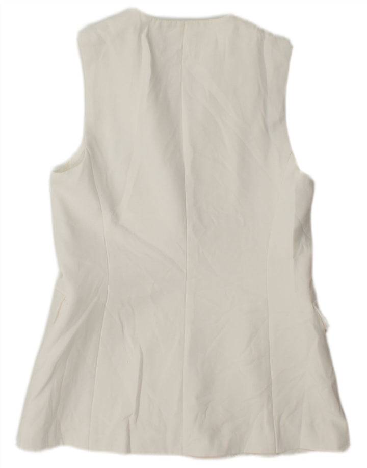 Zara Womens Longline Waistcoat UK 10 Small White