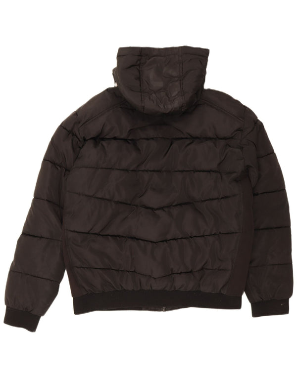 Guess Mens Hooded Padded Jacket UK 42 XL Black Polyester