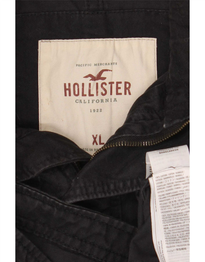 Hollister Mens Utility Jacket UK 42 XL Black Cotton