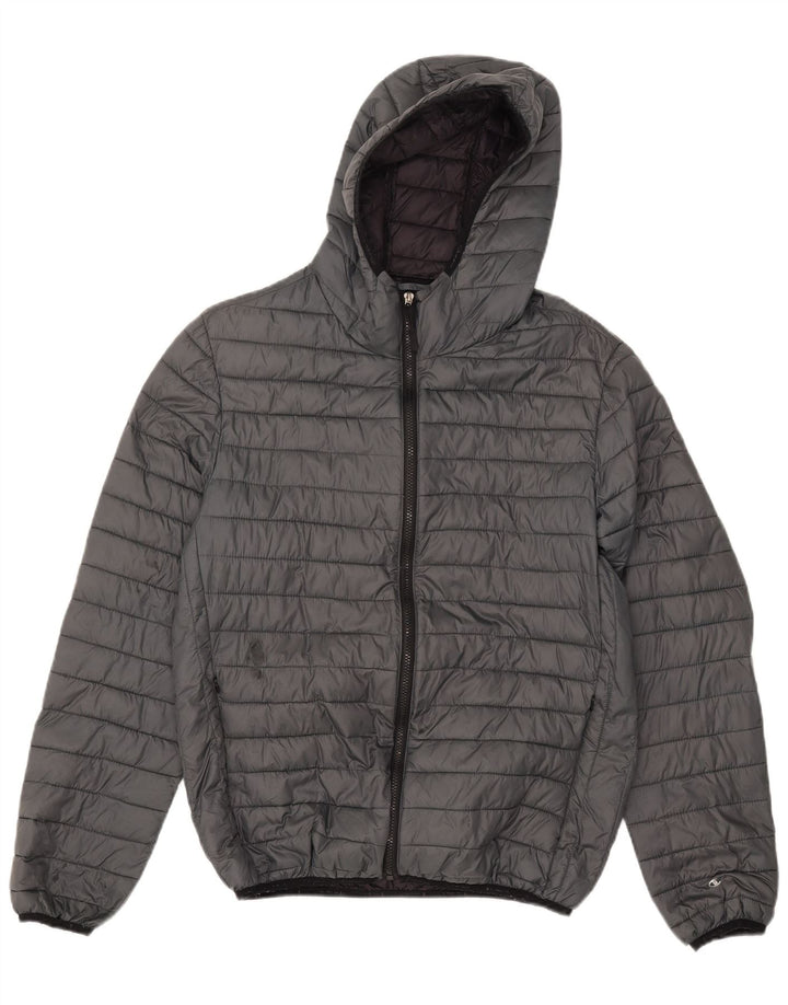 Champion Mens Hooded Padded Jacket UK 40 Large Grey Polyamide