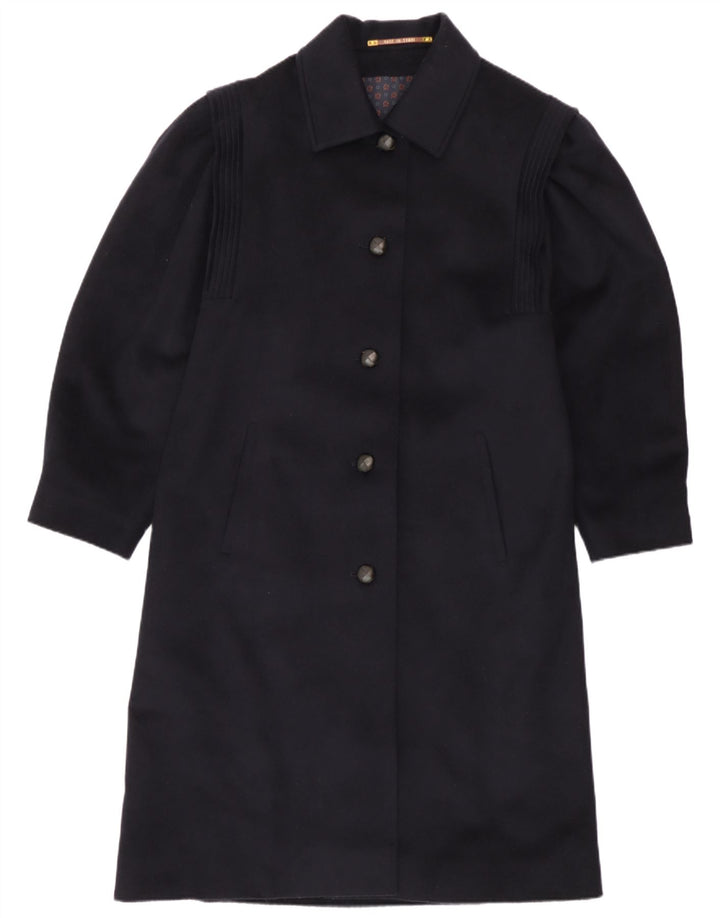 Steinbock Womens Overcoat IT 42 Medium Navy Blue Wool