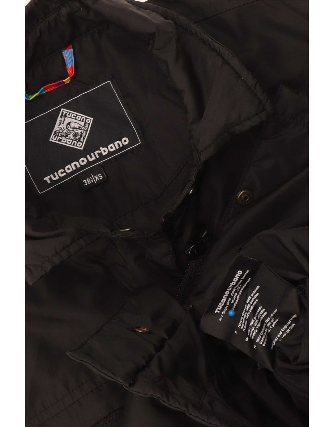 Tucano Urbano Womens Oversized Utility Jacket IT 38 XS Black Polyamide