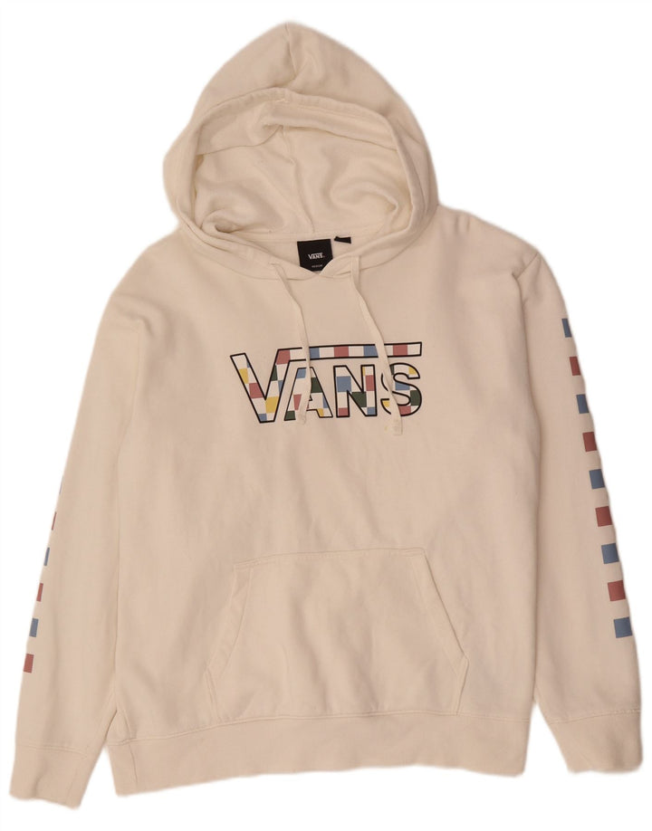 Vans Mens Graphic Hoodie Jumper Medium White Cotton