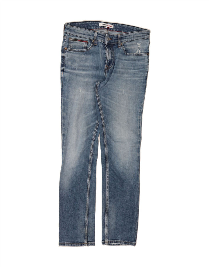 TOMMY HILFIGER Mens Distressed Skinny Jeans W29 L30 Blue Vintage Tommy Hilfiger and Second-Hand Tommy Hilfiger from Messina Hembry 